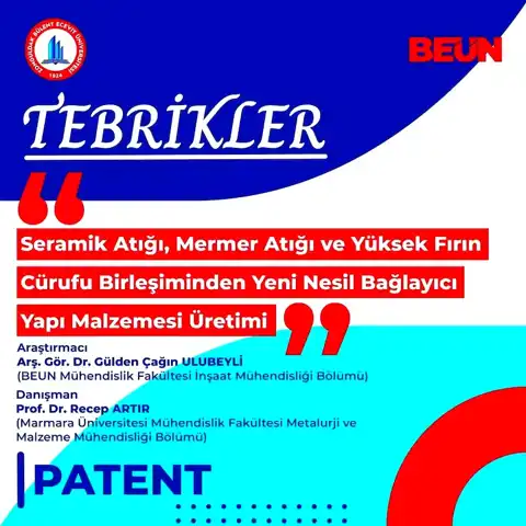 Zonguldak'ta Çevre Dostu Yeni Yapı Malzemesi Patenti